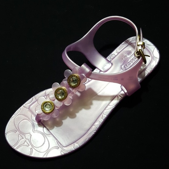 Coach "Paisley" flower jelly sandals - Picture 5 of 8